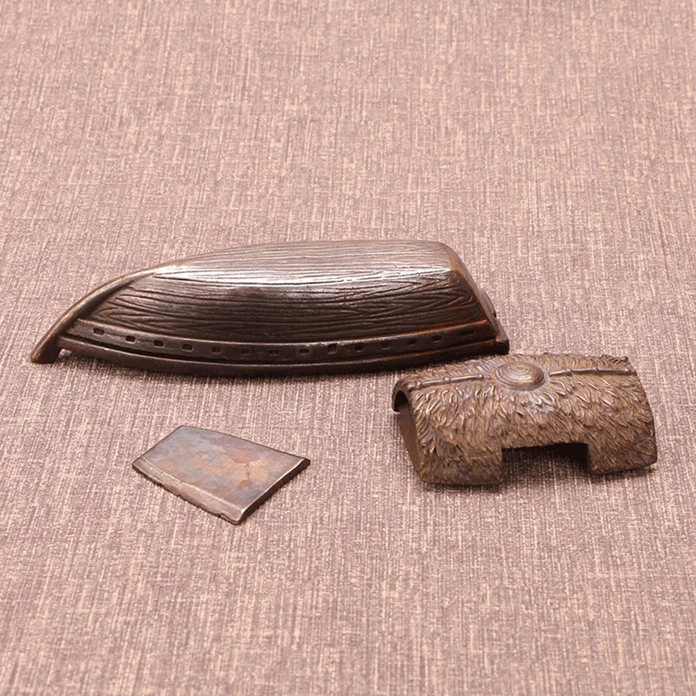 

Copper Fishing Boat Ornaments Lifelike Home Adornment Decorative Statue Creative