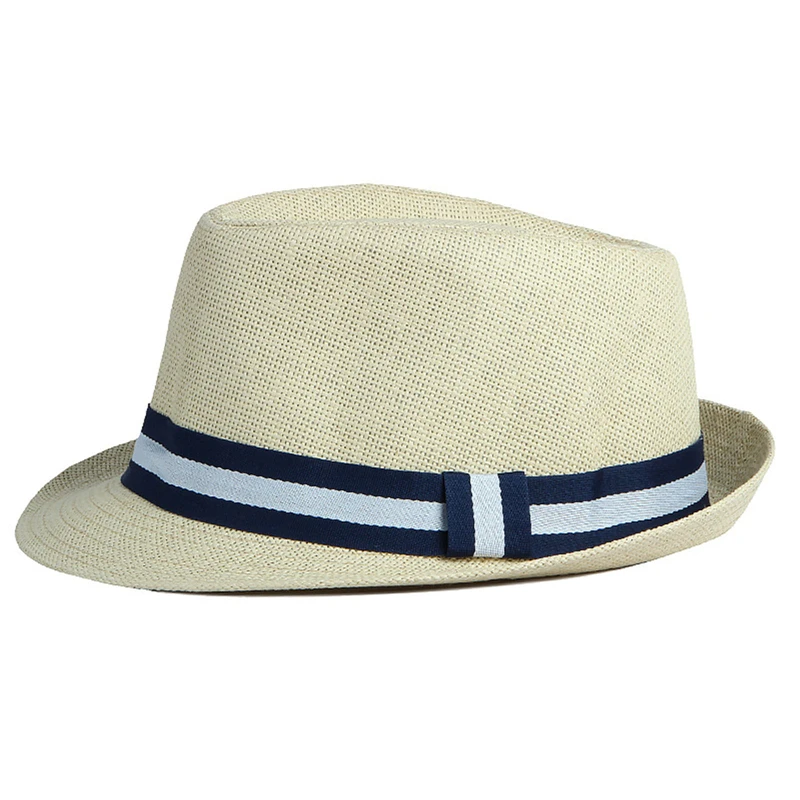 A new summer Fedora hat for the elegant Fashion gentleman Vintage white lady cream-above Jazz coast coast classical hat