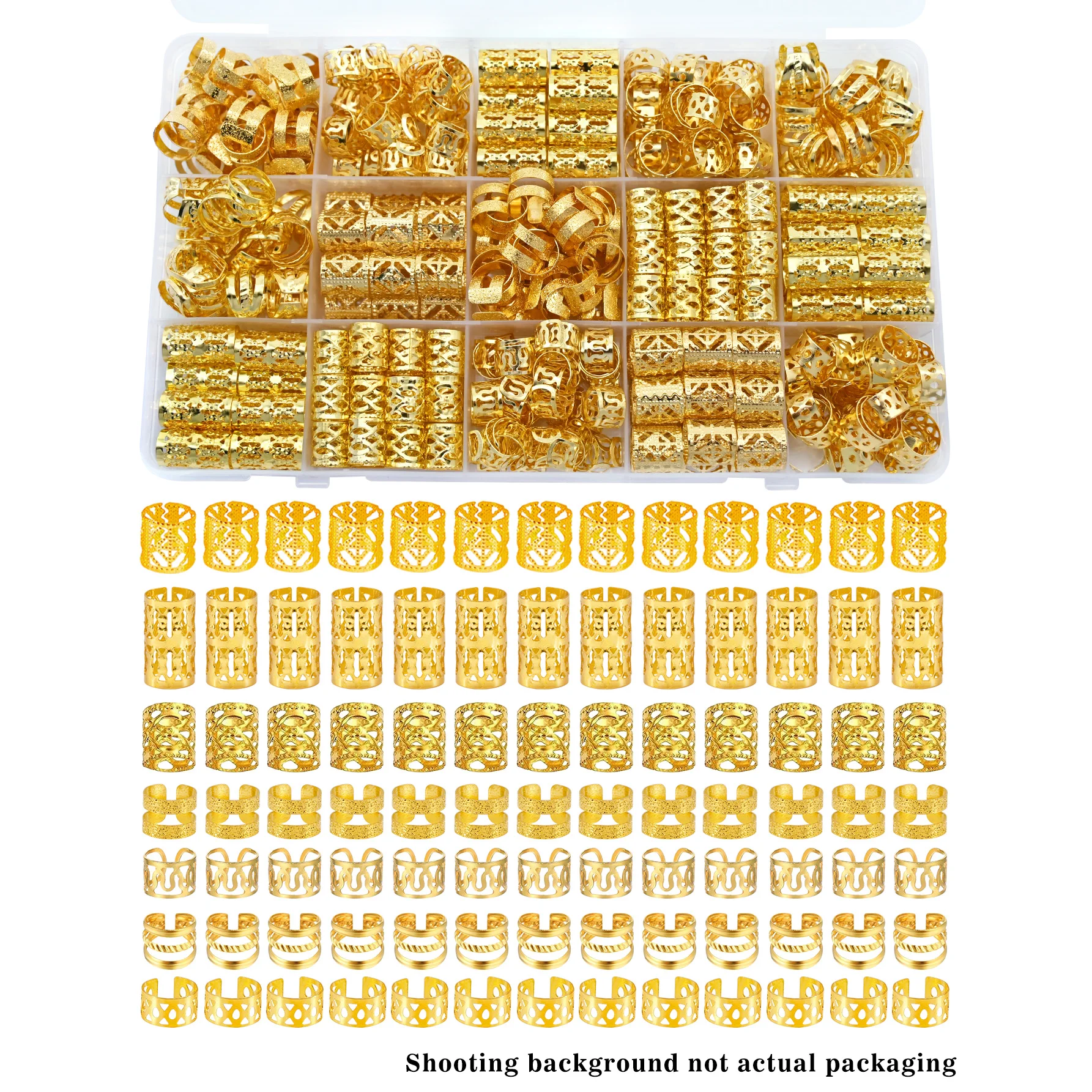 Ethnic Fashion Jewellery - 70pcs Set Cincin Rambut Berongga Multi-Bentuk