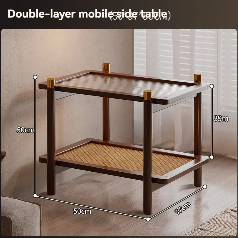 

Приставной столик для дивана, передвижной журнальный столик, маленькая тележка, небольшой столик для гостиной, прикроватная тумбочка с колесиками и полкой для хранения.