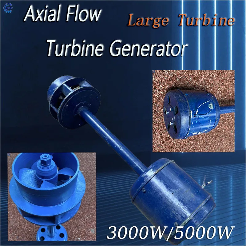 High Power 3KW 5KW Water Turbine Generator 220V AC Axial-flow Generator Set Alternative Power Energy Generator Lighting Charging