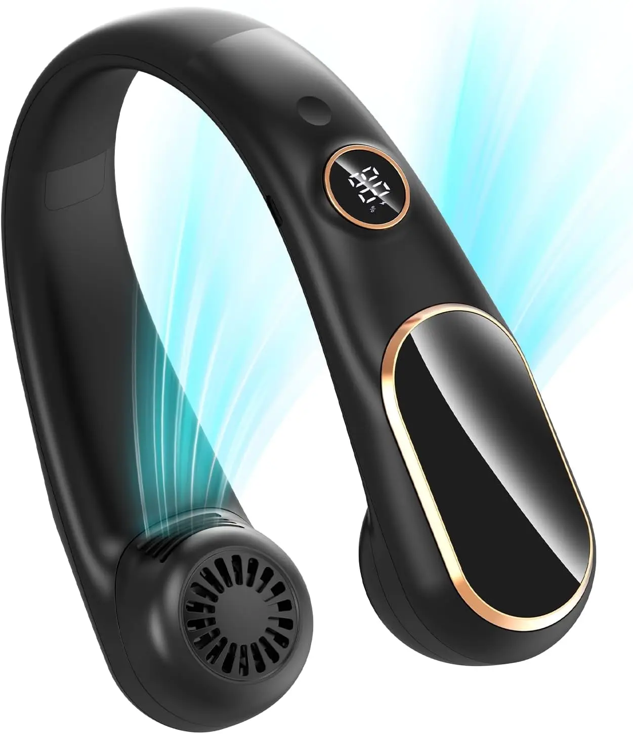 

Portable Neck Fan, Hands Free USB Rechargeable, 4-12H Battery, Adjustable Width, Digital Display