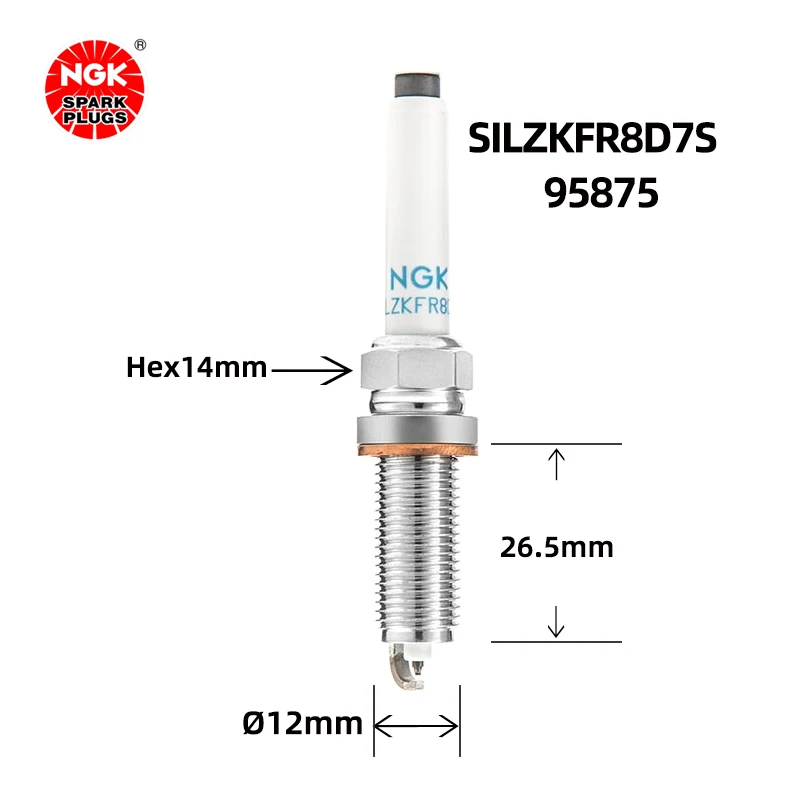 NGK Iridium Platinum Spark Plug SILZKFR8D7S 95875 is suitable for Mercedes-Benz GL/ML/SL/GLE/GLS（4PCS)