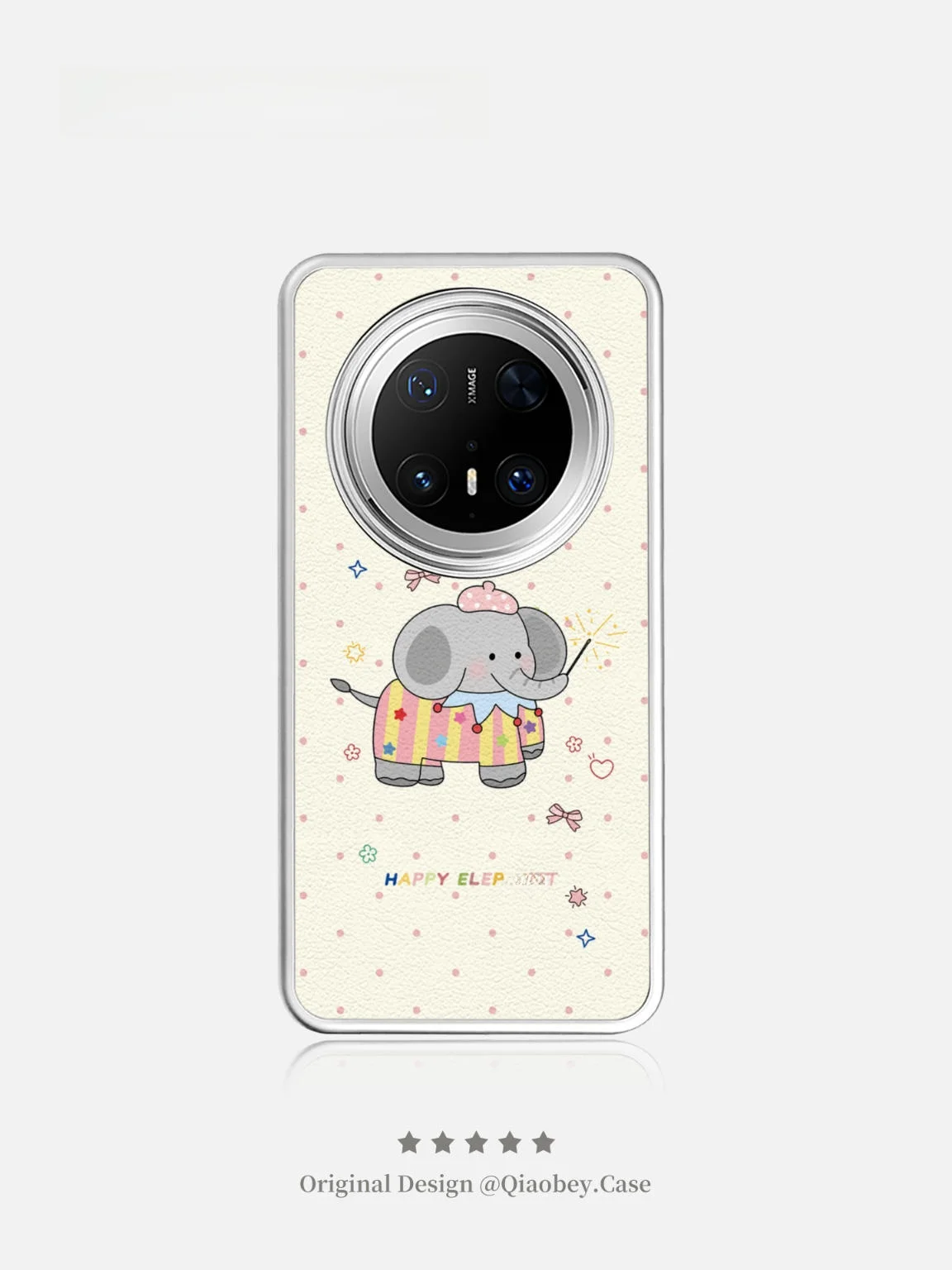 

Jiabeiyao Mate 70 Leather Phone Case Cartoon Pattern Female Version Firework Elephant Design Premium Feel Eco Friendly