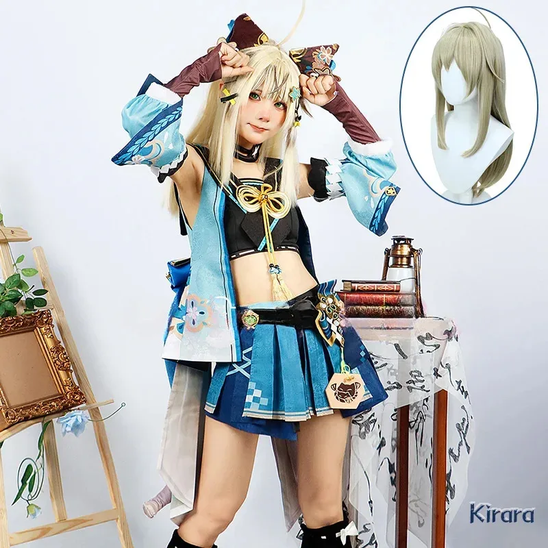 

Genshin Impact Kirara Cosplay Costume Adult Carnival Uniform Wig Anime Halloween Party Costumes Masquerade Women Game Hot Sale