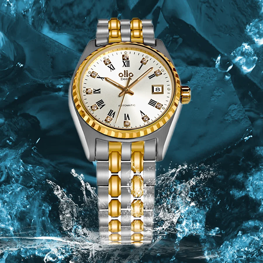 ساعة ميكانيكية أوتوماتيكية للأعمال كلاسيكية من Deesio ، حركة يابانية ، ساعات يد للزوجين ، مقاومة للماء ، علامة تجارية فاخرة ، 50 متر