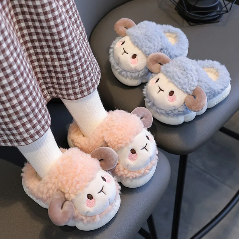 

Children's winter cotton slippers boys girls warm padded cozy comfortable home package with baby cotton slippers cotton shoes