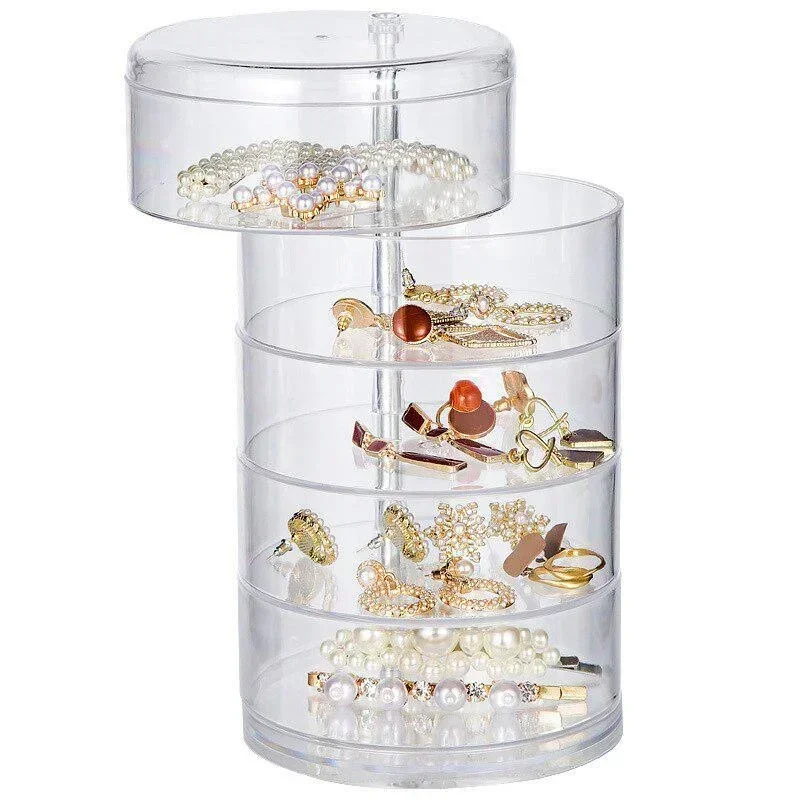 Jewelry Storage Box Multilayer Organizer Storage Rack Bracelet Earrings Nail Storage Plastic Storage Box Display Rack with Cover