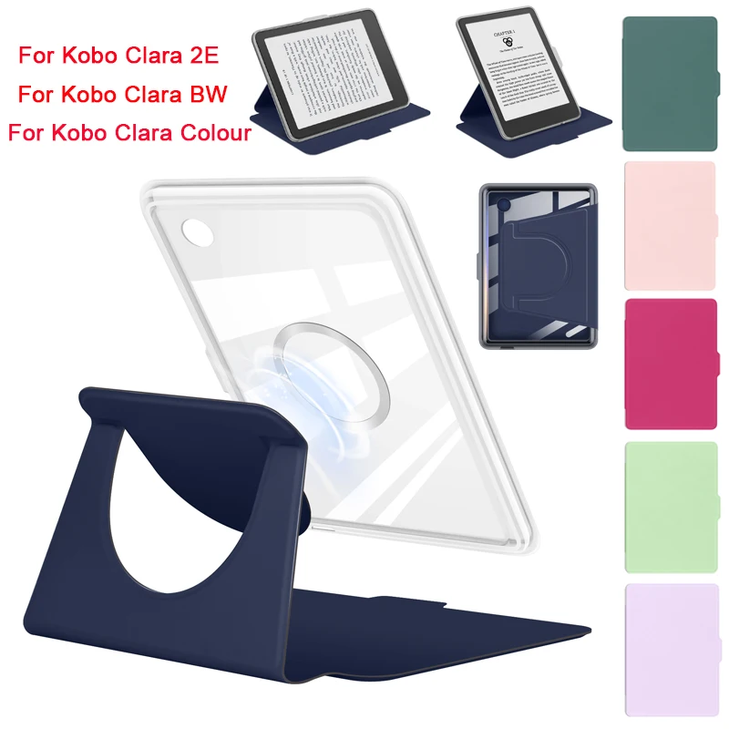 Transparent Acrylic Back Case For Kobo Clara BW N365 Clara Colour 2024 N367 2E N506 6'' Ebook Magnetic Detachable Funda Cover