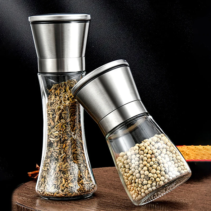 1 قطعة طاحونة دليل الملح الفلفل طاحونة زجاجة توابل جرة الفولاذ المقاوم للصدأ مطحنة التوابل الملح شاكر المطاحن اكسسوارات