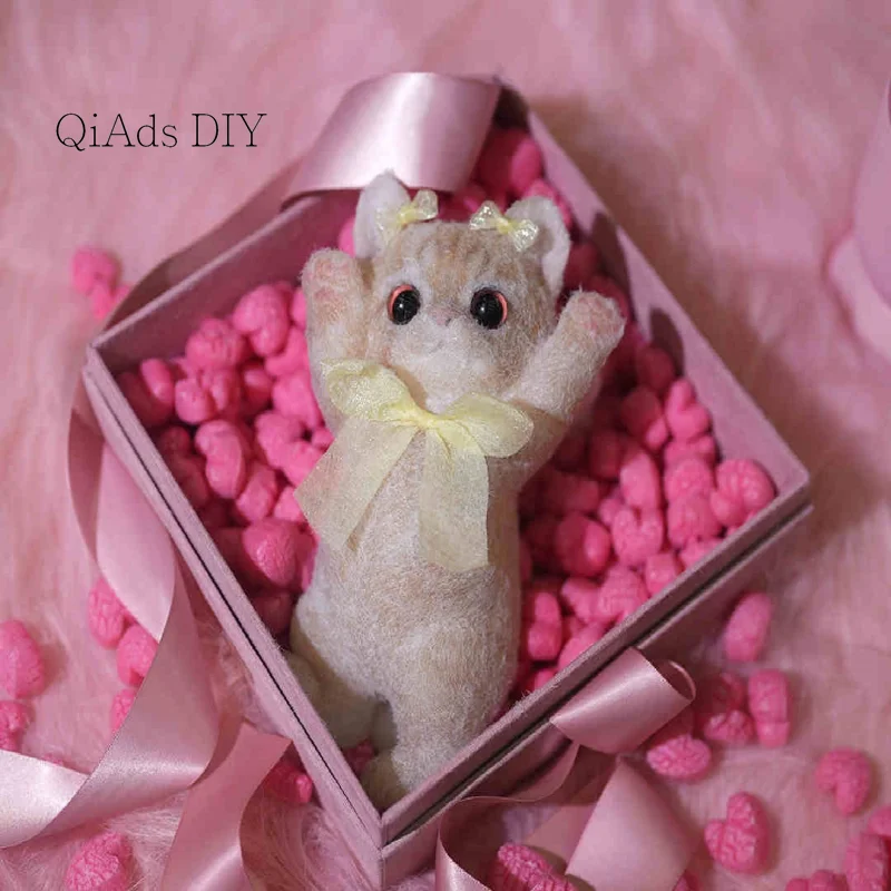 QiAds Cute Pet Handmade DIY Cute Pinch Le Rainbow Cat Stress Relief High Order Release Girl Cute Cat Toy