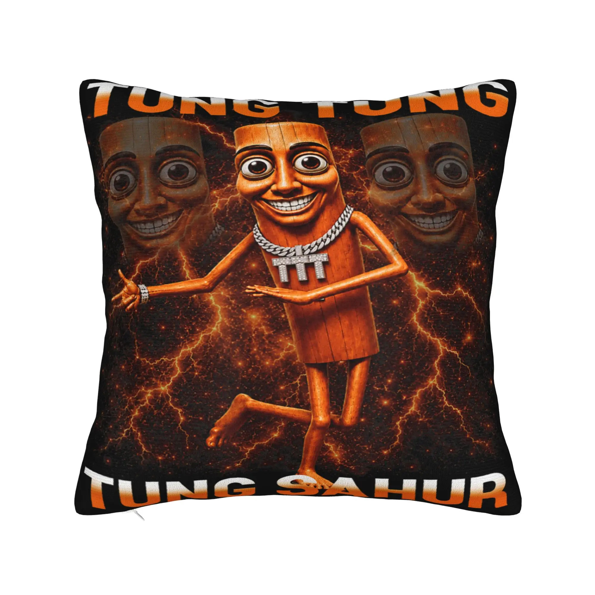 Tung Tung Tung Sahur is Calling Funny Viral Dance Meme Pillow Cover  Fashion Pillow Case For Living Room Chair Soft Pillowcases