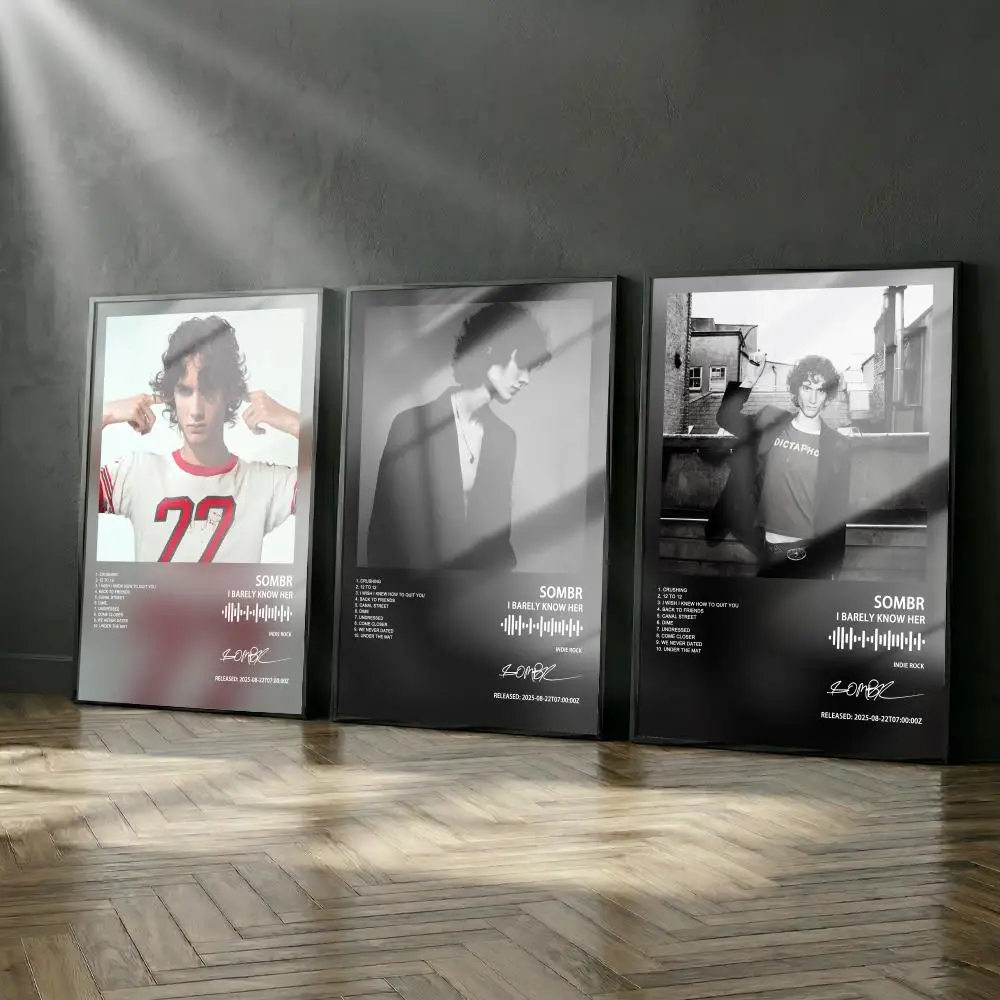Sombr I Barely Know Her Poster-Album-Set, modernes Cover-Wandkunst-Set für Zimmer, Leinwandgemälde, Kunstdruck, Heimwanddekoration, Bild, Geschenk