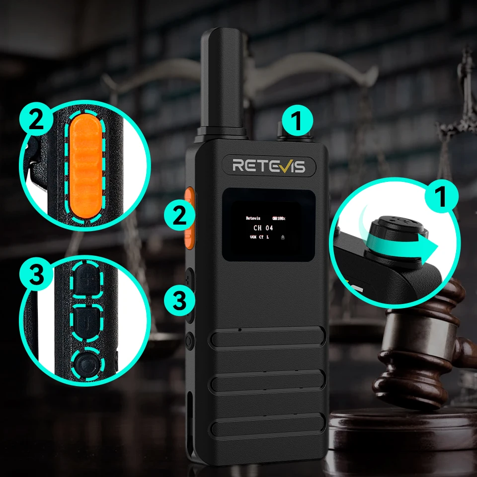 Retevis B63S Walkie Talkie met LCD-scherm Draagbare ultradunne walkietalkie PMR/FRS Licentievrij bidirectionele radio Type C Opladen