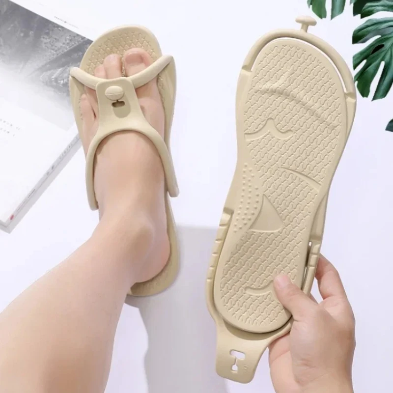 

YUYIN Summer Women Folding Slippers Adults Portable Trip Travel Sandals Couples Indoor Soft Slides Men Beach Non-slip EVA Shoes