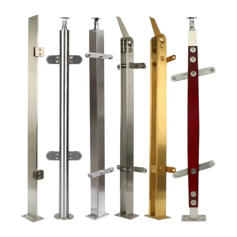

Stainless Steel Glass Stair Handrail Metal Gold Stair Railing Indoor Outdoor Stainless Steel Balustrade