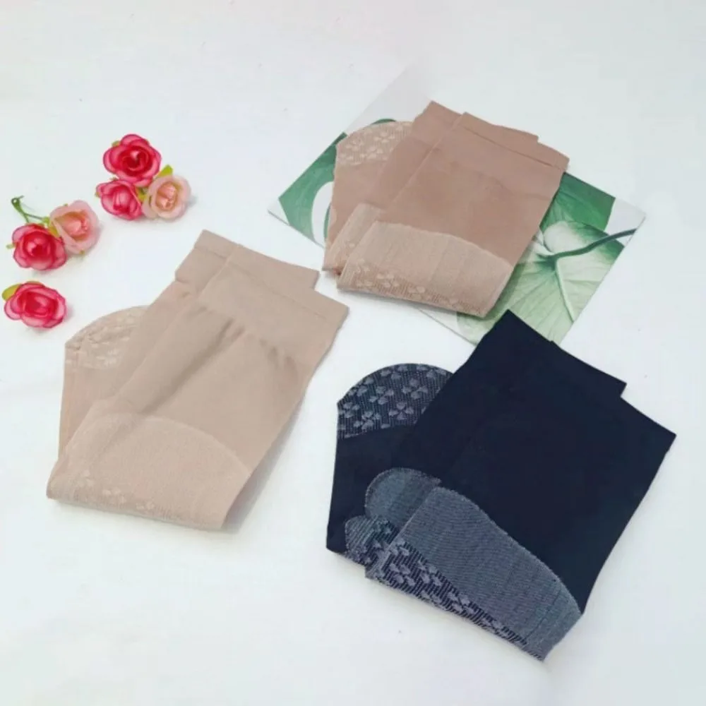 

10Pairs Transparent Crystal Silk Socks Cotton Bottom Nylon Silk Sheer Ankle Sock Breathable Ultra-thin Mid-calf Tube Sock Summer