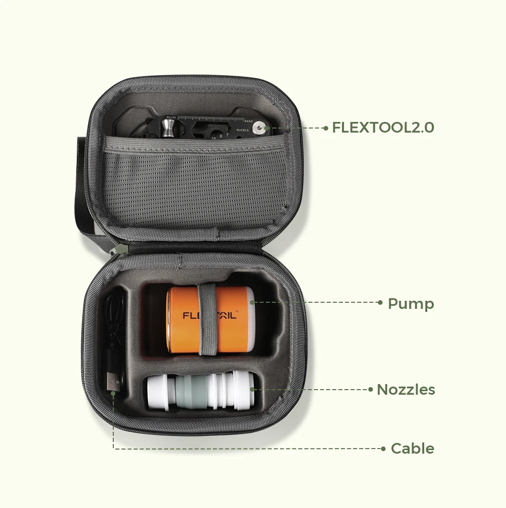 FLEXTAIL Compact Travel Case Protective Organizer Mini Storage Box for TINY PUMP and MAX PUMP, Air Nozzles, Cables