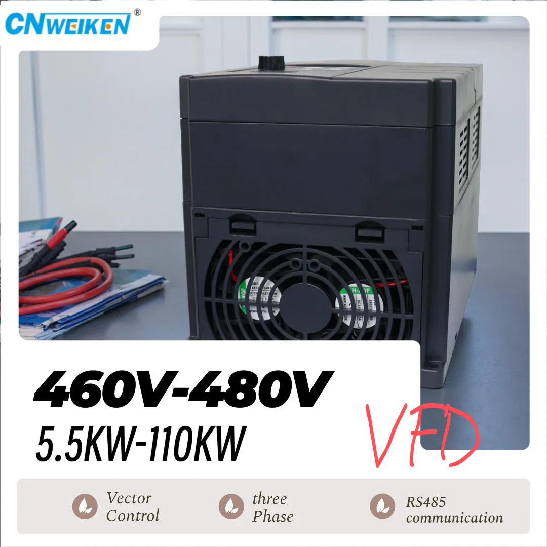 Variable Frequency Drive Converter Inverter 460V-480V 5.5-110KW 3P Input to 3P Output Vector Motor Speed Controller for Industri