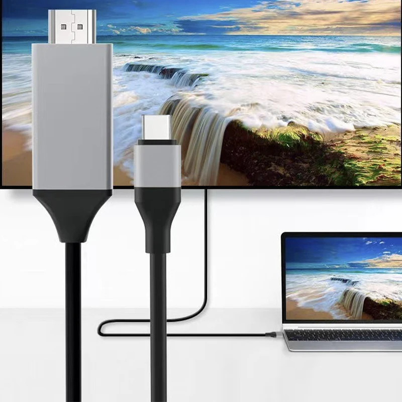 Kabel wideo 4K @ 60/30Hz USB C do kabla HDMI 1080P typu C 3.1 przewรณd HDTV do macbooka Pro chromebooka piksel