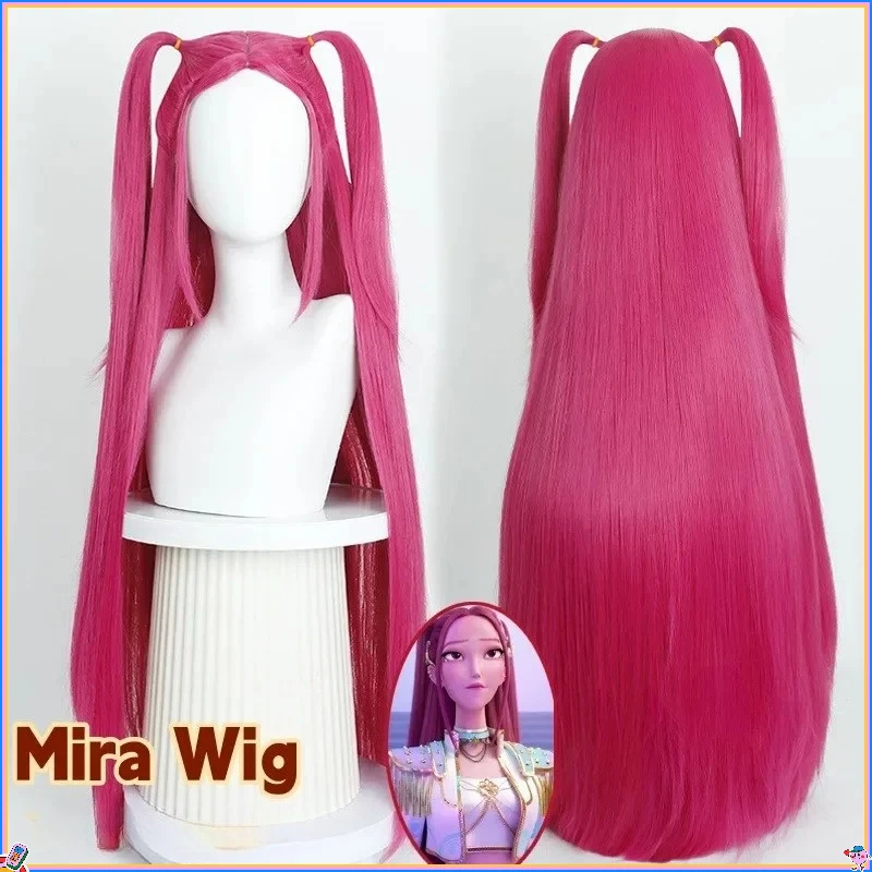 映画 Kpop キッズガールズコスプレウィッグミラルミゾイデーモンハンターズ紫黒赤ロングヘアハロウィンコスプレ小道具
