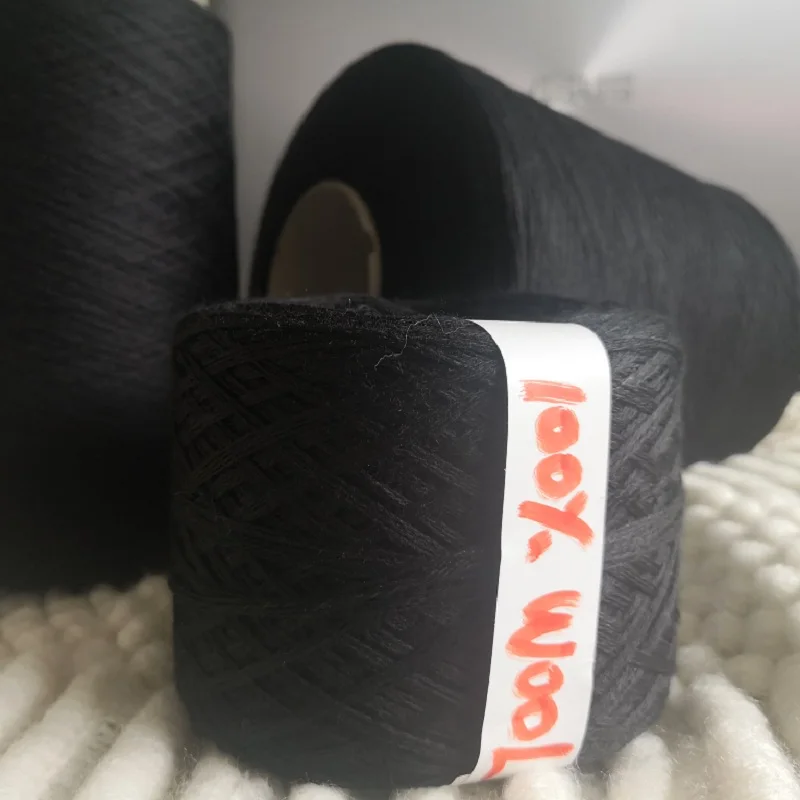 500g/Ball 100%Merino Wool Yarn for Knitting Soft Italian Lanas DIY Crochet Threads Scarf Sweater Socks Yarn  Black Yarn