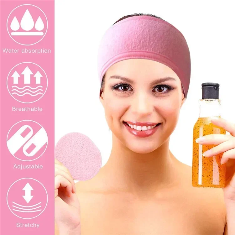 Adjustable Head Band Women Spa Wide Hairband Yoga Bath Shower Makeup Wash Face Cosmetic Headband Soft Toweling Hair Accessories