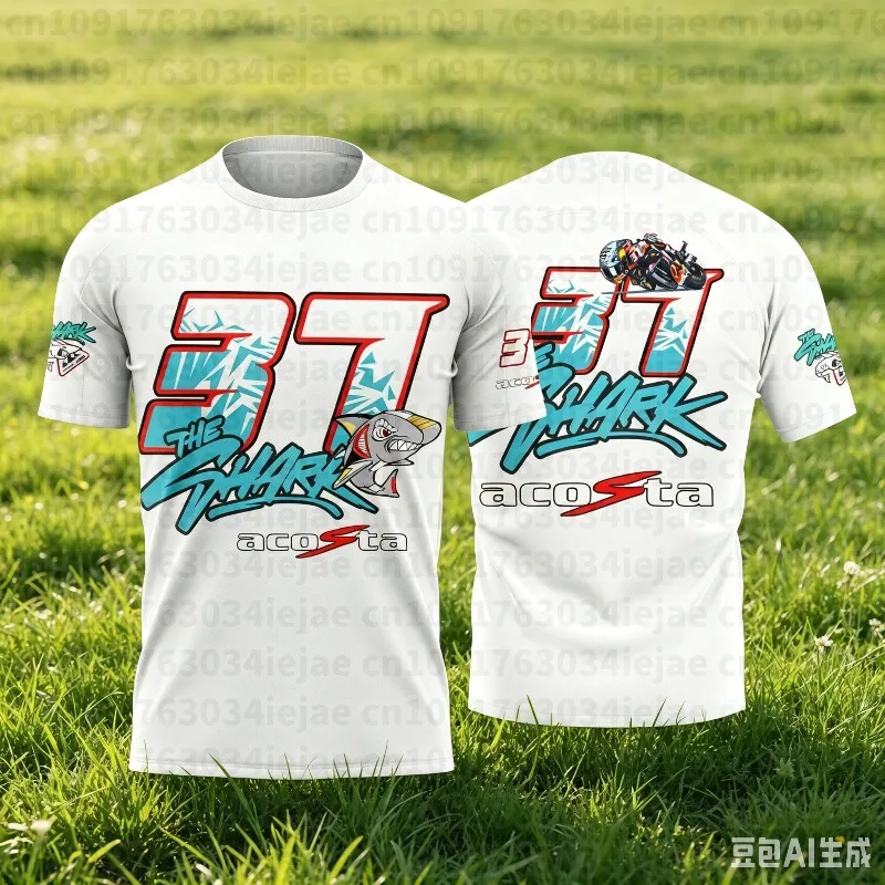 2026 New Racing No.37 Rider Pedro Acosta Fan 3D Printed Pattern T-Shirt the shark Men Women Summer Casual Short Sleeve Tops