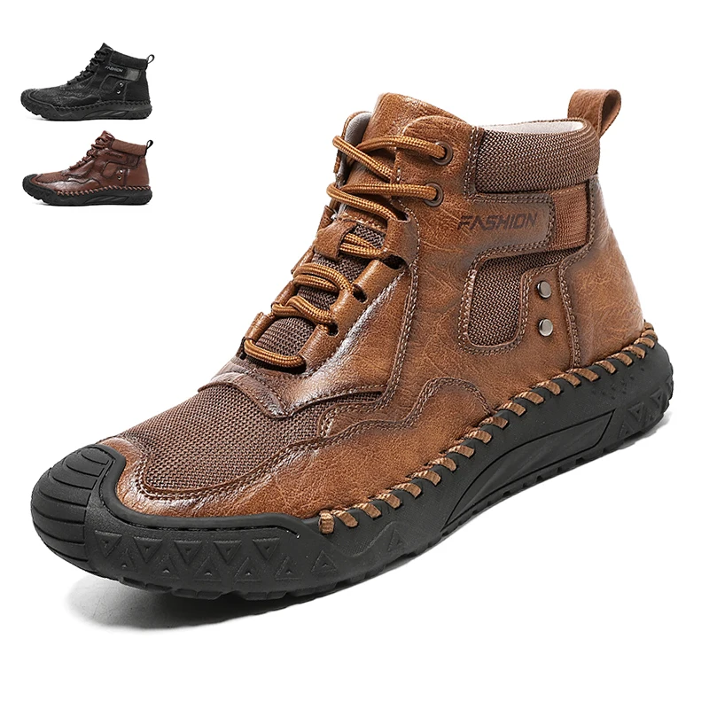 جديد الخريف اليدوية جلد الرجال الأحذية في الهواء الطلق تصميم أحذية رياضية رجل تنفس أحذية من الجلد عادية الرجال حذاء من الجلد الخريف حجم كبير