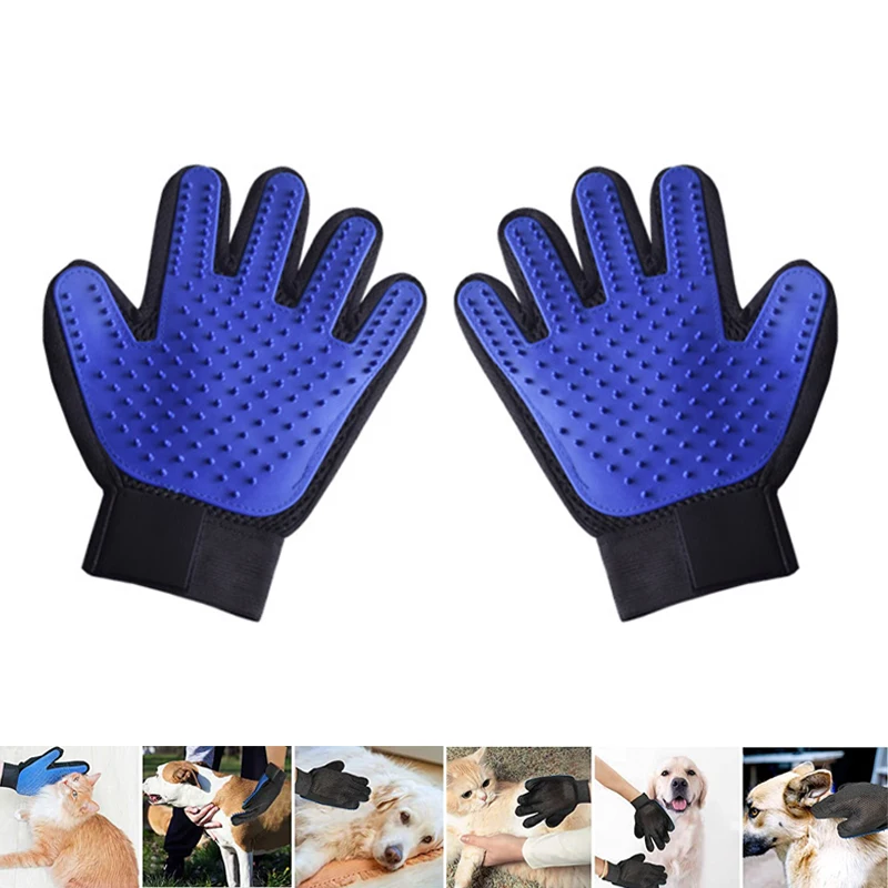 

1 Pair Pet Grooming Gloves Cat Brushes Gloves for Gentle Shedding Efficient Pets Hair Remover Mittens For Long and Short Hair