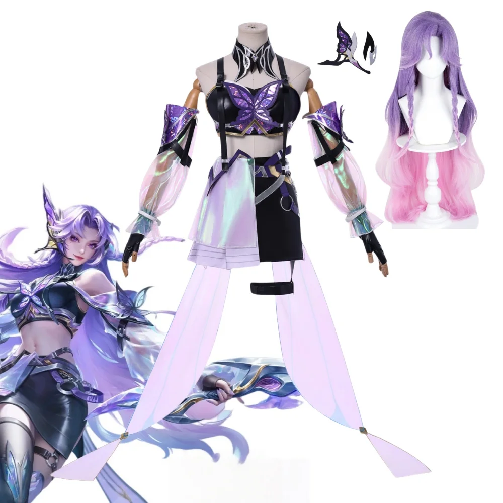 

A Ke Cosplay Anime Game Costume Wig Butterfly Dance Skin