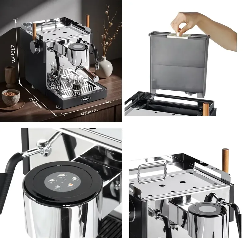 MDK Semi Automatic Espresso Machine Lever Professional 58mm Home Smart Pressure PID Display Stainless Steel 12 Car/RV/Hotel
