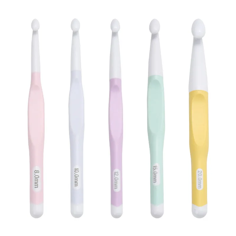 Hot Sale High Grade Crochet Hooks Large Size Knitting Needle ABS Soft Handle 8.0-20.0MM Crochet Hook Set tool Handmade DIY Weave