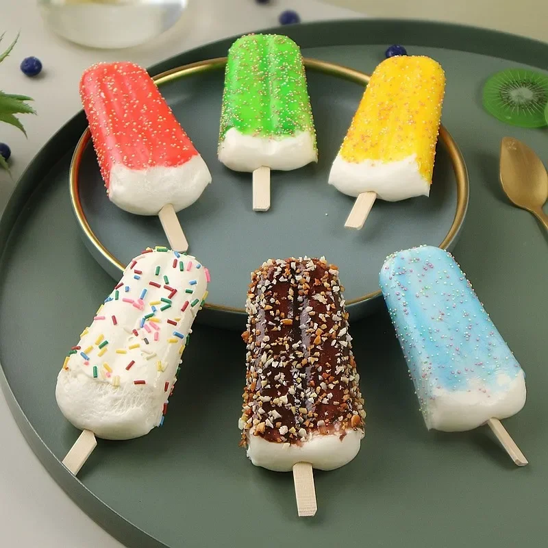 6pc/lot Simulated Ice Cream Model Fake Popsicle Popsicle Ice-cream Window Decoration Store Cabinet Decoration Shooting Props