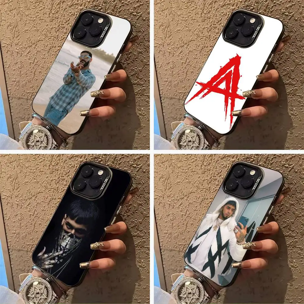 

Latin Trap- A-Anuel- A-A For iPhone 17 16 15 14 13 12 11 Pro Max XS 17 Air Silicone Colored Silver Bumper Cover