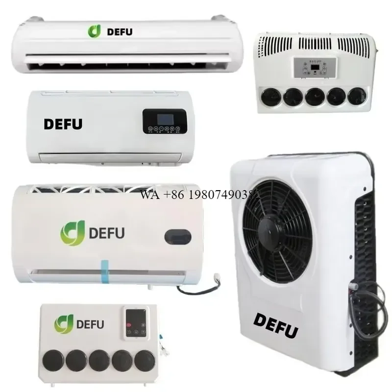 wmwmnu Universal 12V 24V DC Split Air Conditioner for Truck RV Van Bus Excavator Multi Vehicle Parking Cooler System