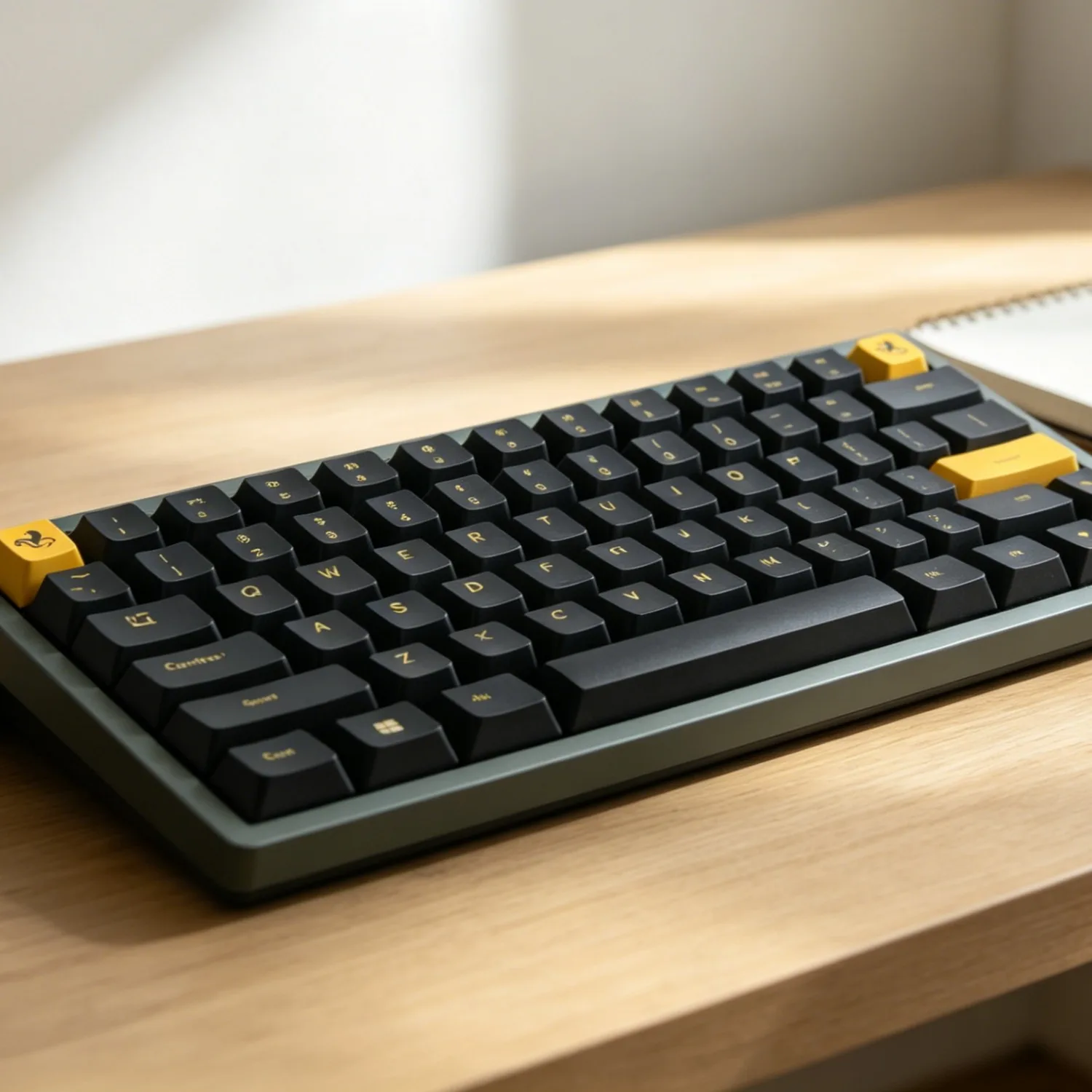 GMK Black Gold KeycapCherry Universal Joint Full Set of Five-sided Sublimation Customized Keycaps, Including 7U Compatible ALICE