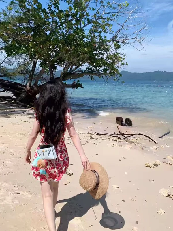 جزيرة بالي الصيف الأزهار طباعة ter Dr ort Beach Vaion تنورة عالية الخصر ألف خط ثوب البوليستر النسيج لا Sve