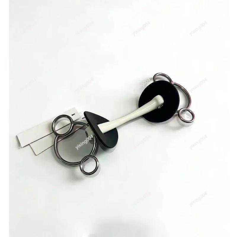 Large Ring Horse Bit Soft Rubber Mouthpiece Equestrian Riding Gear view 3