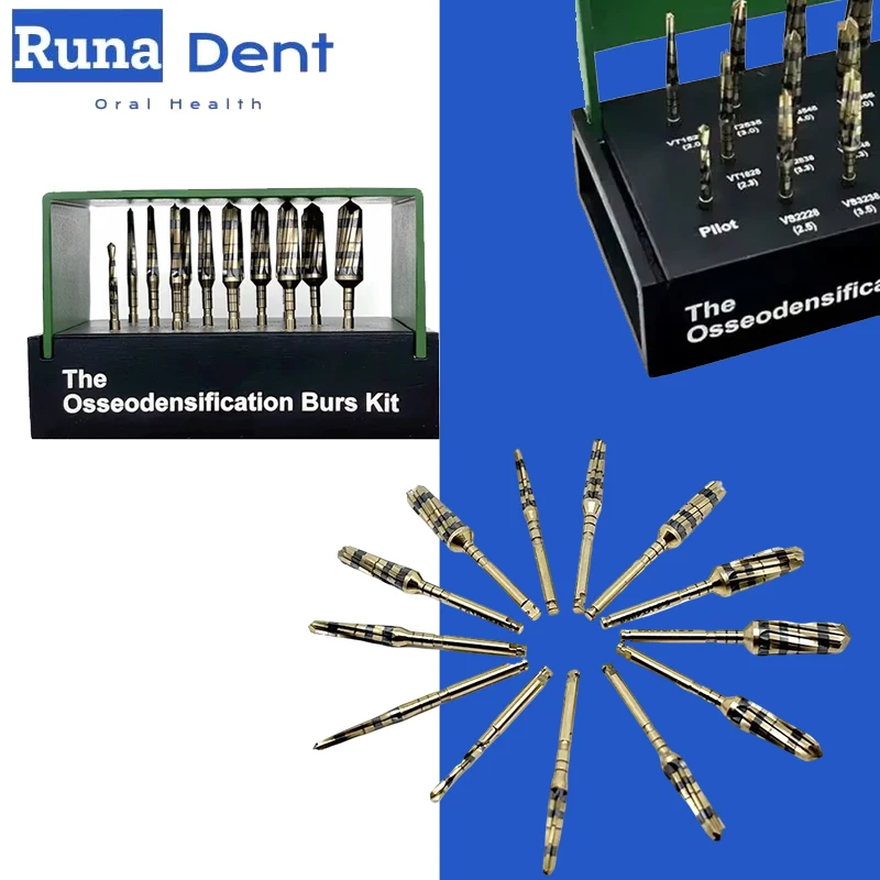 13Pcs Dental Bur Kit Implant Drills for Sinus Lift Maxillary Precision Surgery Dentist Tools