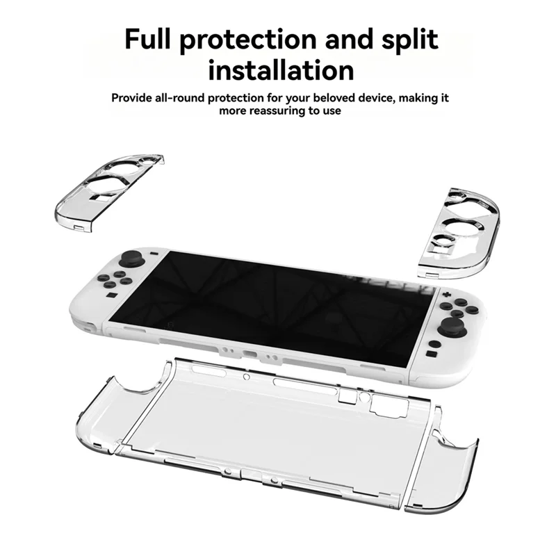 B03B-Transparent Protective Case For Switch 2 Split Case Cover Anti-Fall Protective Shell Cover Game Console Clear Case
