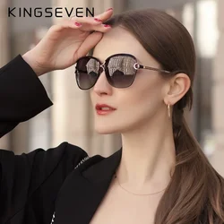 KINGSEVEN New Women's Glasses Luxury Brand Sunglasses UV400 Gradient Polarized Lens Round Sun glasses Butterfly Oculos Feminino