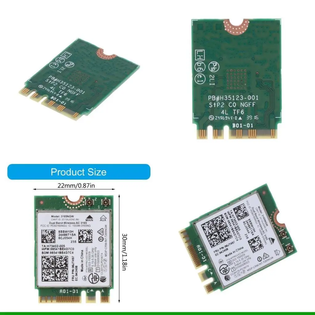 U55C IEEE 802.11AC WiFi NGFF for M.2 433Mbps WiFi Adapter for Laptop PCs-NGFF Wi-Fi Card for w/ BT-compat