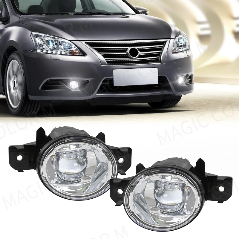 2Pcs Car Fog Lamps Front Bumper Daytime Running Lights DRL For Nissan X-Trail Altima Sylphy Almera QASHQAI March Pathfinder 12V