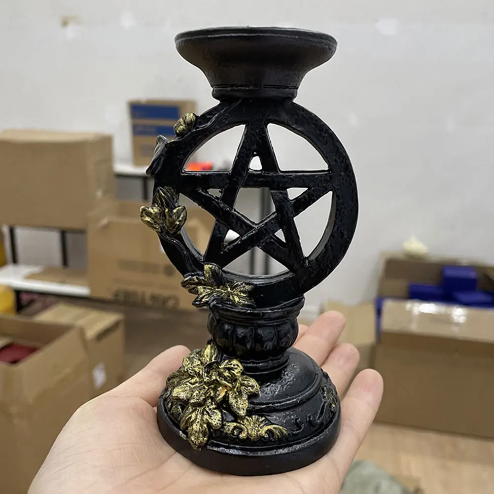 

Pentagram Ornament Crystal Ball Base Retro Photo Prop Decorations Jade Stand Vintage Resin Creative Practical Quality Shape