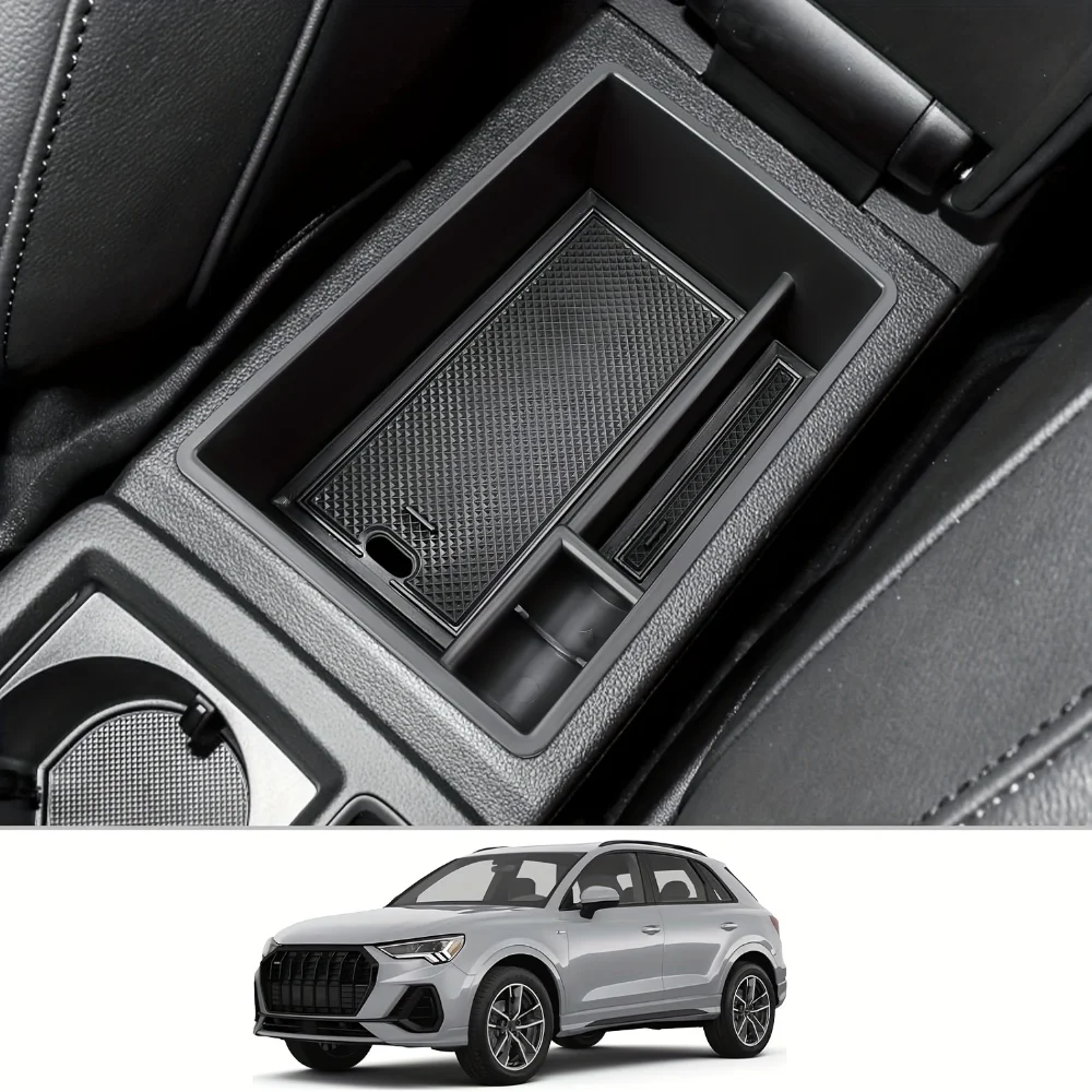 Center Console Organizer Tray For Audi Q3 2019-2024 Armrest Storage Box with Divider Car Styling Auto Parts Accessories
