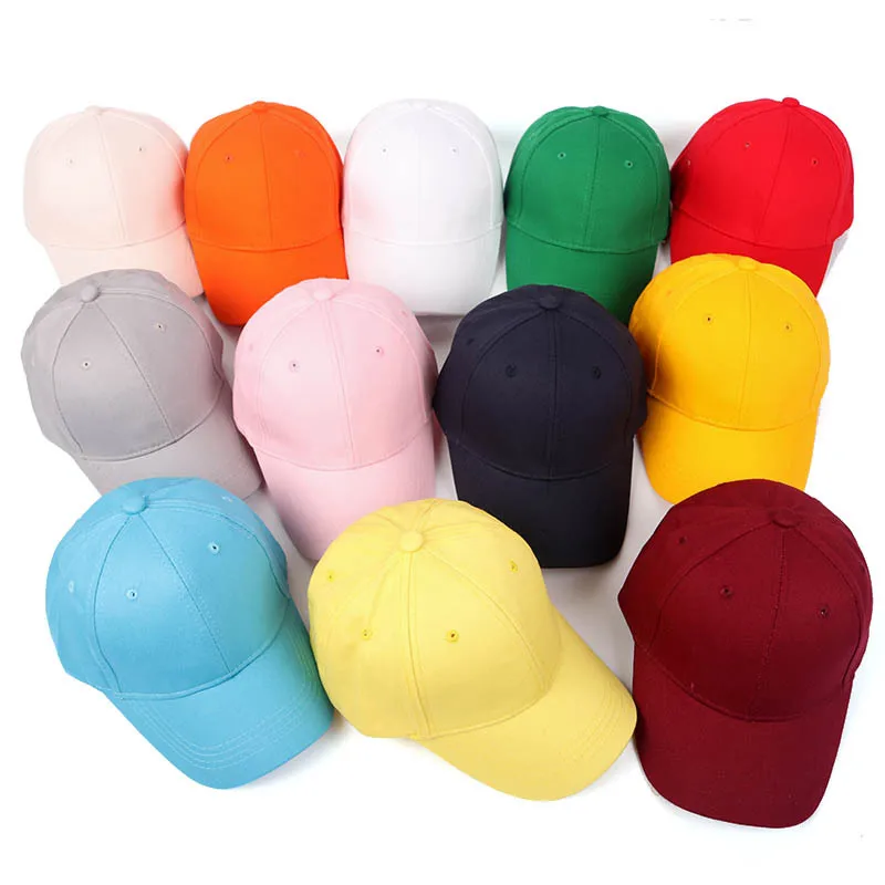 52-54cm Children's Cotton Student Hats Boy Girl Hip-Hop Adjustable Baseball Caps for 3 4 5 6 7 8 9 10Years Old