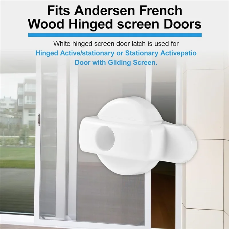 ABDE-2Pack หน้าจอประตู LATCH W/สกรูสําหรับ Frenchwood บานพับประตูหน้าจอสําหรับ Andersen เลื่อนประตู LATCH หน้าจอประตูล็อคเปลี่ยน