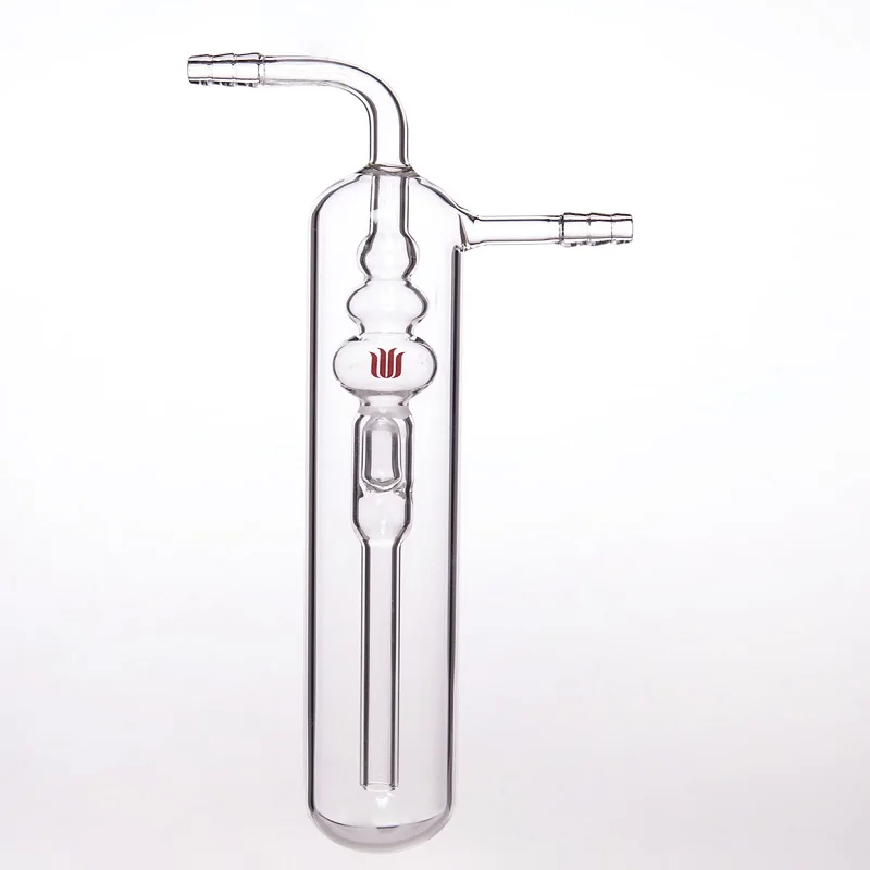 SYNTHWARE Anti backflow oil suction bubble device, O.D. 32mm, Total height 220mm, Width 92mm, Borosilicate glass, B257040D