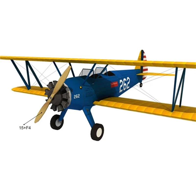 1:40 Scale Boeing Pt-17 Trainer DIY 3D Paper Card Model Building Sets Construction Toys Educational Toys Military Model